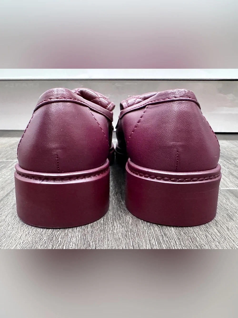 NEW 2026 CHANEL BURGUNDY LEATHER LOAFERS OXFORD SHOES GOLD STRASS CC TURNLOCK 37